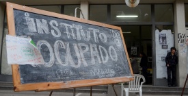 Estudiantes del IPA ocupan el centro por sexto d�a contra el plan de titulaci�n por adquisici�n de saberes