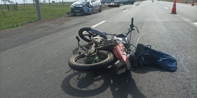 Un hombre que circulaba en moto falleci� tras ser embestido por un auto en Ruta 3, km 528, en Salto