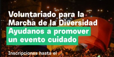Convocan a voluntarios para desarrollar tareas durante la Marcha de la Diversidad