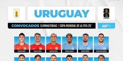 Uruguay oficializa lista de convocados