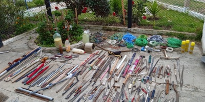 Se incautaron varias herramientas robadas por presos de Santiago Vazquez