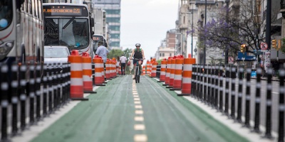 Qued� inaugurada la ciclov�a en la Av. 18 de Julio
