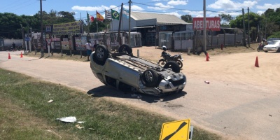Una camioneta volc� en ruta Interbalnearia en el kilometro 46 tras persecuci�n policial con tiroteo