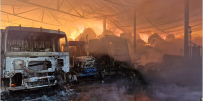 Importante da�os provoc� un incendio en un galp�n ubicado en Cno. O' Higgins y Cno. Sanguinetti