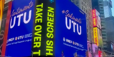 UTU expuso por segunda vez un video promocional en una pantalla gigante en pleno Times Square, en Nueva York