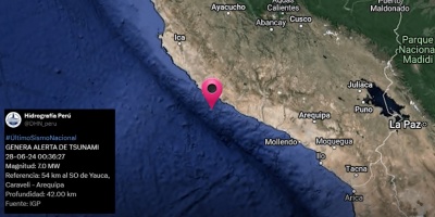 Un terremoto de magnitud 7 en el sur de Per� activ� una alerta de tsunami en la costa