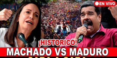 La l�der opositora Mar�a Corina Machado sali� de la clandestinidad para encabezar una masiva manifestaci�n este s�bado contra la proclamaci�n de Nicol�s Maduro 