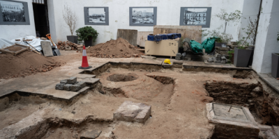 Durante las excavaciones en el Cabildo, hallaron una posible fuente de agua en lo que ser�a uno de los patios en la zona de c�rceles 
