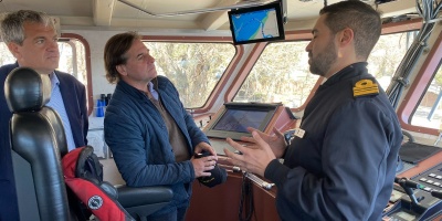 �Sabremos cumplir� dijo Luis Lacalle Pou tras estrenar el dragado del canal al puerto de Carmelo en el departamento de Colonia