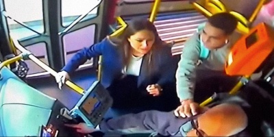 Se conocieron im�genes captadas por las c�maras del interior del 121 que termin� en la playa Pocitos