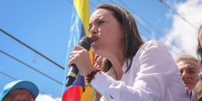 Mar�a Corina Machado sali� de la clandestinidad y reapareci� en las calles de Caracas