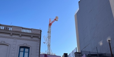 Se quebr una gra de un edificio en construccin en la interseccin de las calles Canelones y Salto