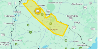 Alerta amarilla por tormentas puntualmente fuertes y lluvias abundantes 
