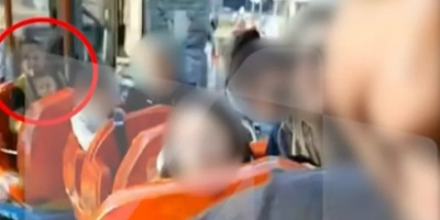 Video capta momento en que ni�o de 2 a�os cae de la falda de su padre en el �Gusanito Manzana�