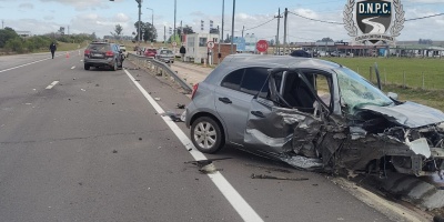 Choque frontal de vehculos dej un lesionado en Treinta y Tres 