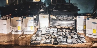La Polica detuvo a tres personas e incaut 130 kilos de hachs en Ro Branco 