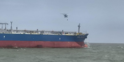 Tras sufrir un ACV, un tripulante de un buque tanquero de bandera de Liberia, tuvo que ser evacuado por la Armada Nacional