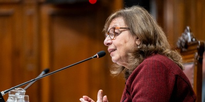 Ana Olivera trastabill un un escaln de la Cmara de Diputados; se cay, golpendose la cabeza