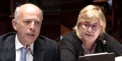 La cmara de senadores lleva a cabo de la media maana la interpelacin a la ministra de Defensa, Sandra Lazo