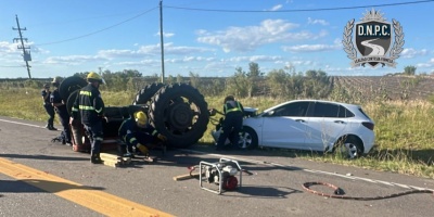 Falleci� el conductor de un tractor agr�cola tras siniestro de tr�nsito que involucr� tambi�n a dos autos