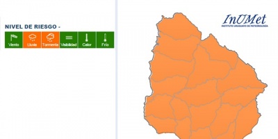 Alerta naranja para todo el Uruguay