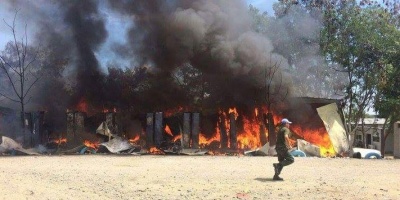 Incendio de base militar en Haiti