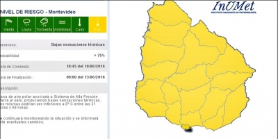 Bajas temperaturas y heladas en todo el pa�s