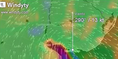 Observe el curso de la tormenta y el viento