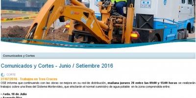 OSE: Se ver� afectado el suministro