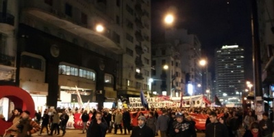 Gremios educativos se movilizaron en rechazo al recorte presupuestal