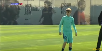 Justin Bieber  entren� con el Barcelona