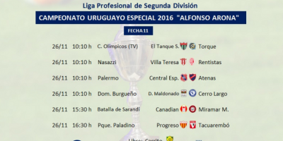 Detalles de la fecha 11 en segunda divisi�n