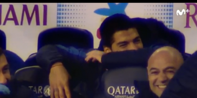 La alegr�a de los suplentes del Barcelona