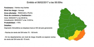 Dos departamentos permanecen bajo advertencia naranja 