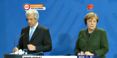 V�zquez y Merkel se comprometen a continuar avanzando en negociaciones para un TLC