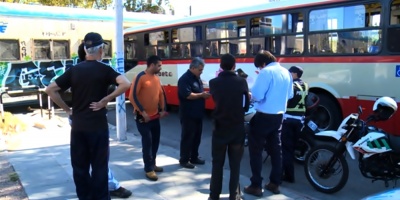 Omnib�s choc� contra un tren en Capurro