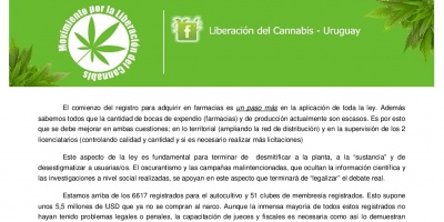 Realizaron movilizaci�n por escasos puntos de venta de marihuana