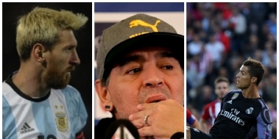 Maradona prefiere a Messi pero considera "incre�ble" a Cristiano Ronaldo