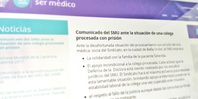 SMU no comparte fallo de la Justicia que envi� a prisi�n a una m�dica en Bella Uni�n por mala praxis