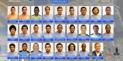 Los convocados para los prximos encuentros de Uruguay por Eliminatorias