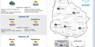 Fro con lluvias en varias zonas del pas.