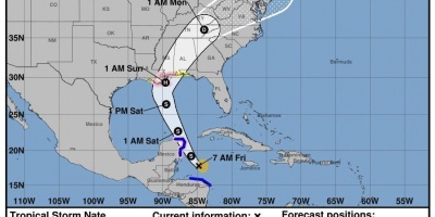 El huracn Nate se intensifica en medio del Golfo de Mxico y rumbo a EEUU