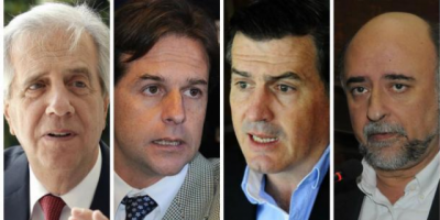 Primera aparici�n de V�zquez con los dem�s candidatos presidenciales