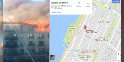 Alarma por un voraz incendio en el coraz�n de Nueva York