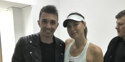 Muslera fue al tenis y se sac� una foto con Sharapova