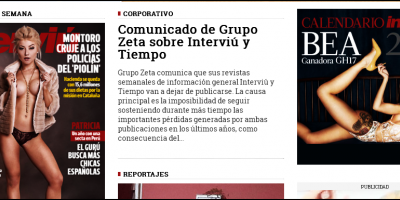 Dejan de publicar revista espa�ola Intervi�