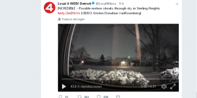 Un meteorito cae cerca de Detroit y provoca un temblor