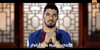 Su�rez y Messi celebran el A�o Nuevo chino