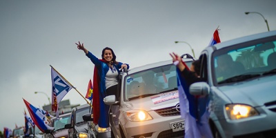 Frente Amplio realiza caravana y posterior acto en la ciudad de Canelones