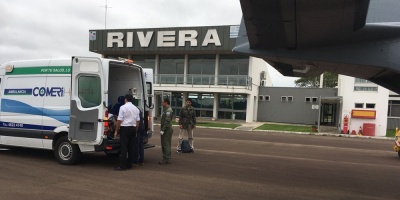 Realizaron traslado areo de urgencia desde Rivera